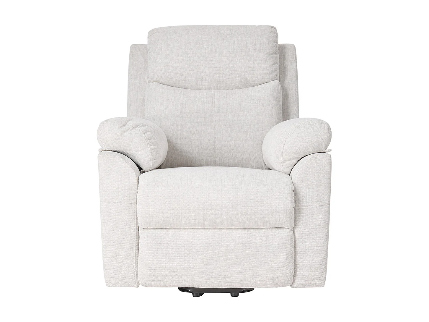 Chenille 1 Seater Reclining Sofa with Footrest - Beige White