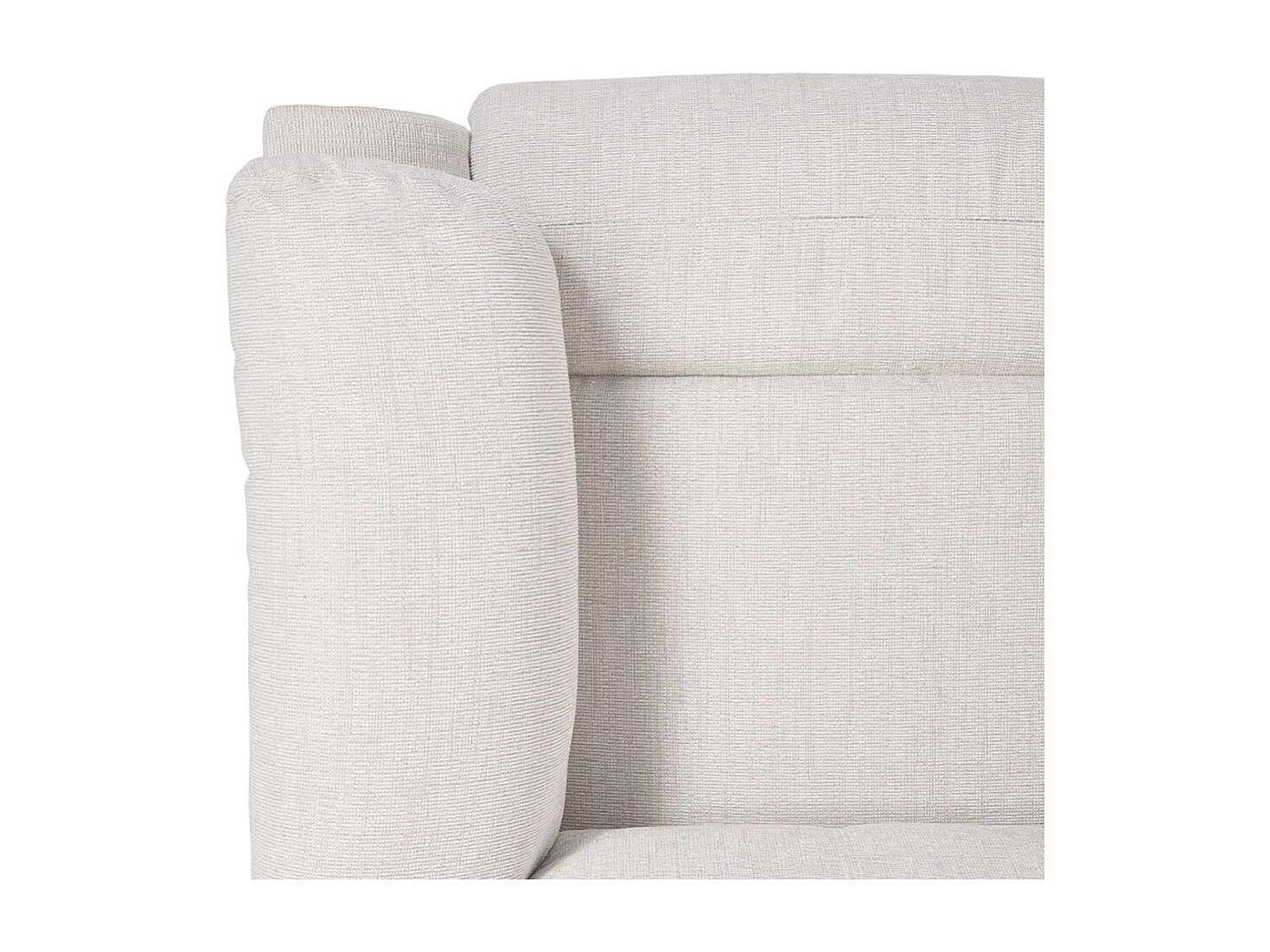 Chenille 1 Seater Reclining Sofa with Footrest - Beige White