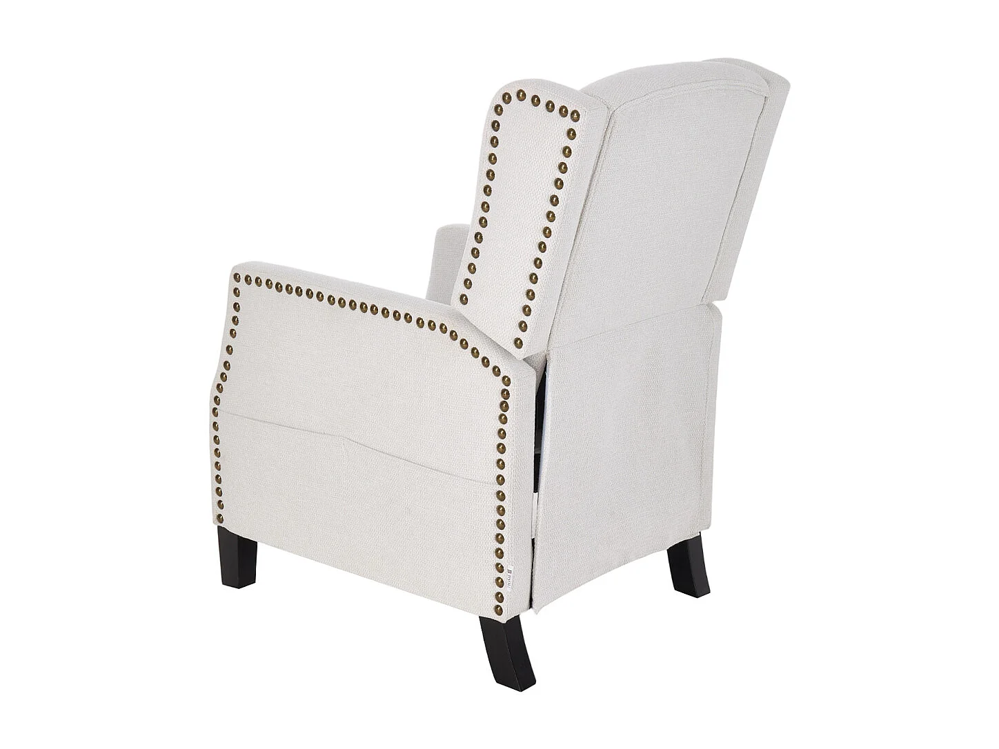 White Chenille Recliner Armchair & Footstool Set