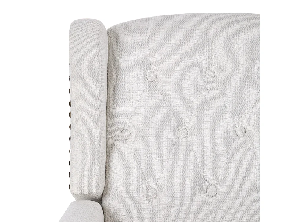 White Chenille Recliner Armchair & Footstool Set