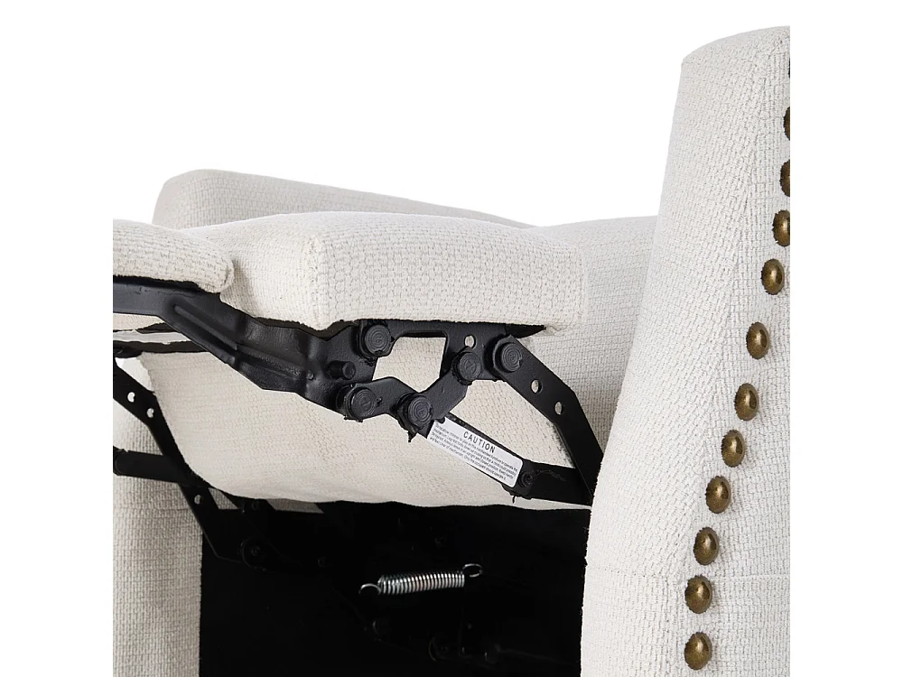 White Chenille Recliner Armchair & Footstool Set
