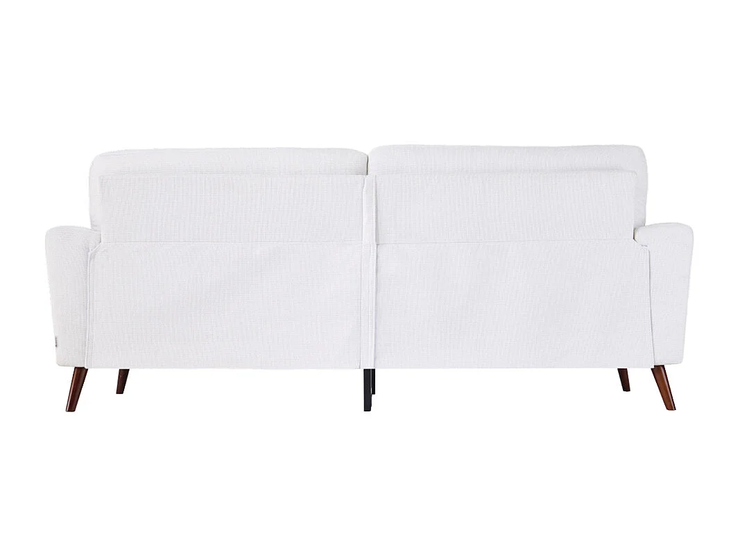 Chenille 2-Seater Sofa with Throw Pillows - White