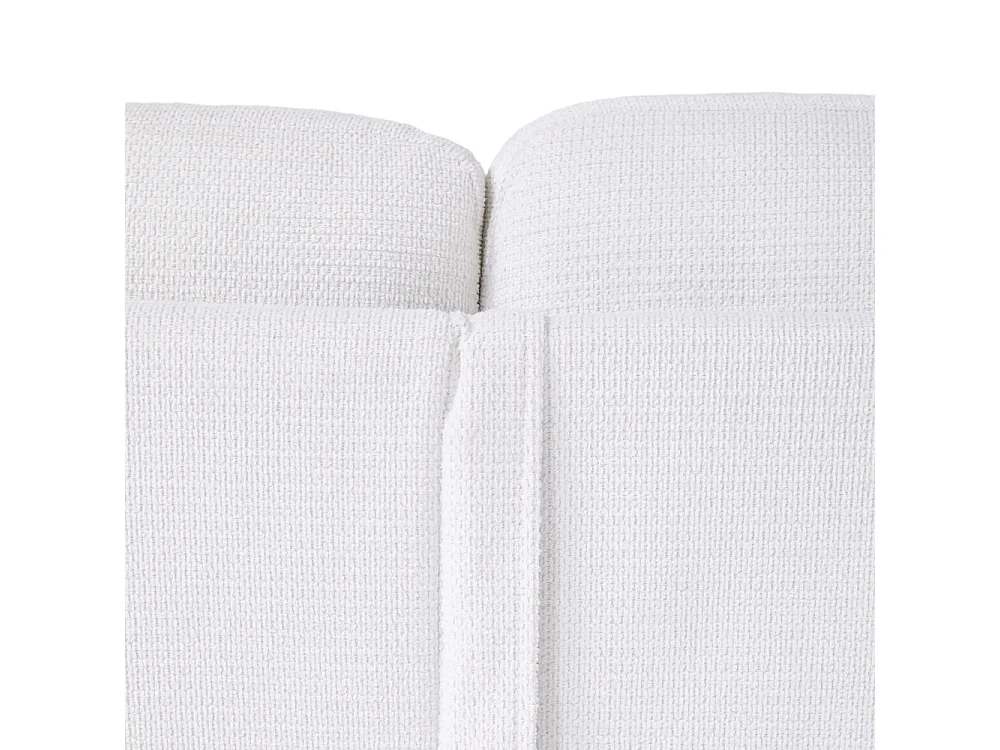 Chenille 2-Seater Sofa with Throw Pillows - White