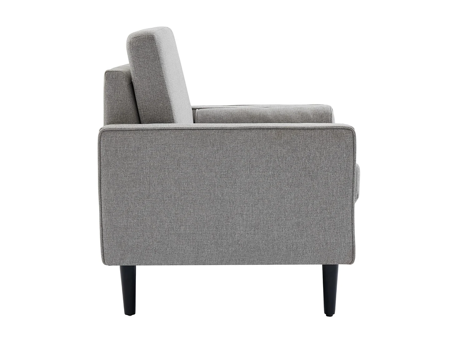 Mid-Century 1 Seater Armchair with Bolster Pillows - Grey