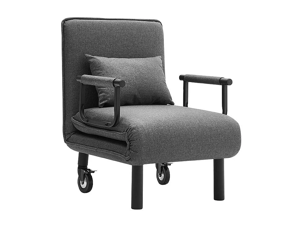 3-in-1 Single Convertible Sofa Bed with Pillow 6 Position Recliner Armchair