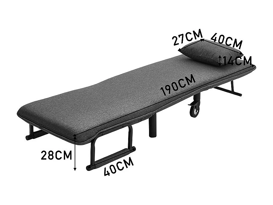 3-in-1 Single Convertible Sofa Bed with Pillow 6 Position Recliner Armchair