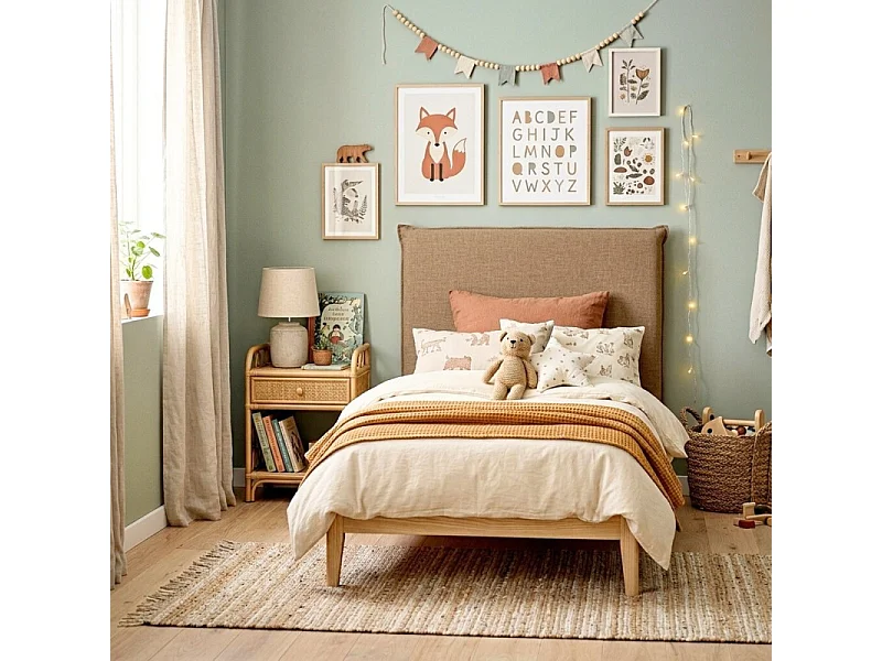 Gepolstertes Kopfteil braun 90/105cm