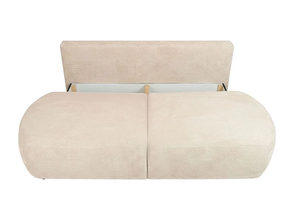 Canapé convertible 4 places en velours côtelé beige FABIO