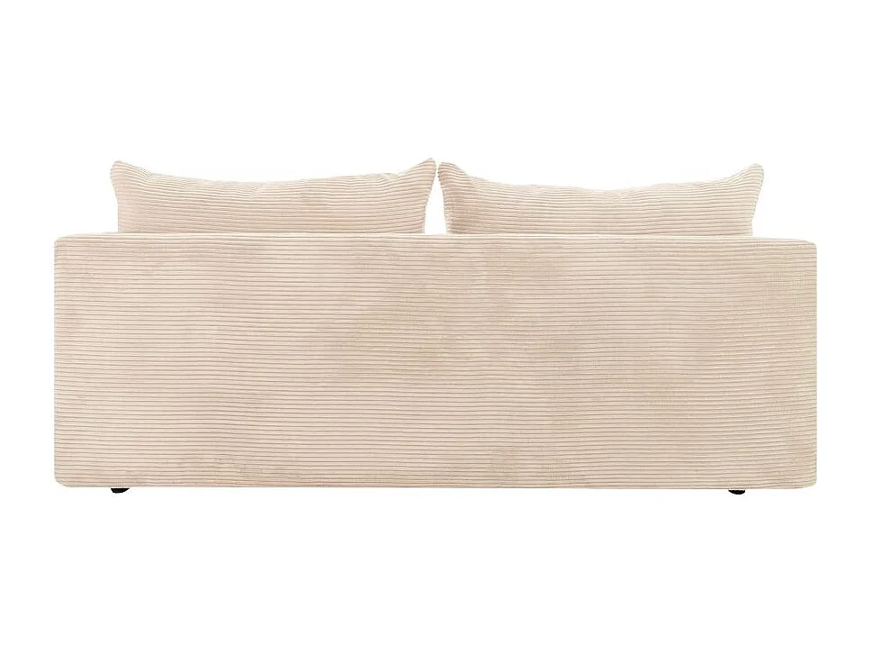 Canapé convertible 4 places en velours côtelé beige FABIO