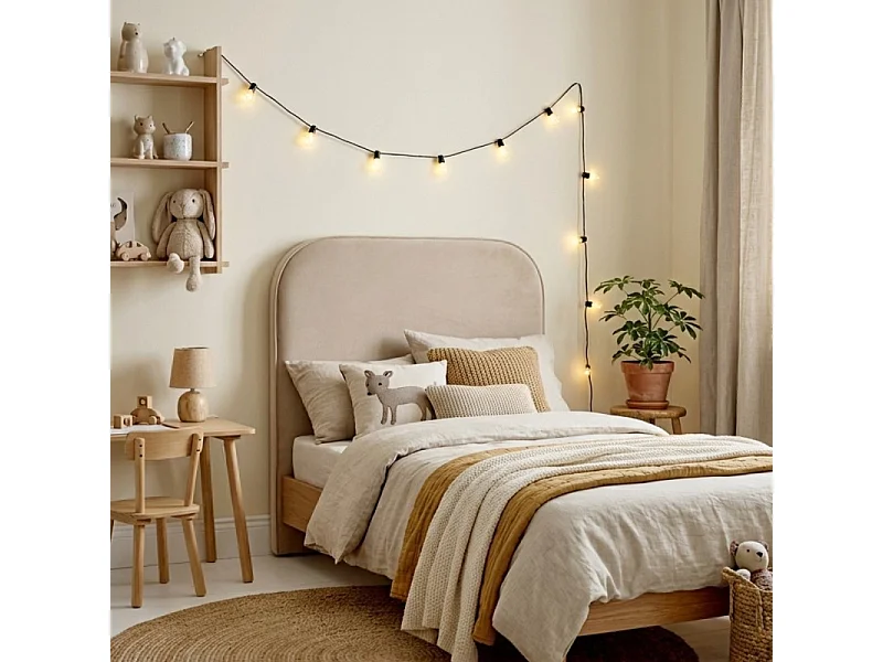 Gepolstertes Kopfteil beige 90/105cm