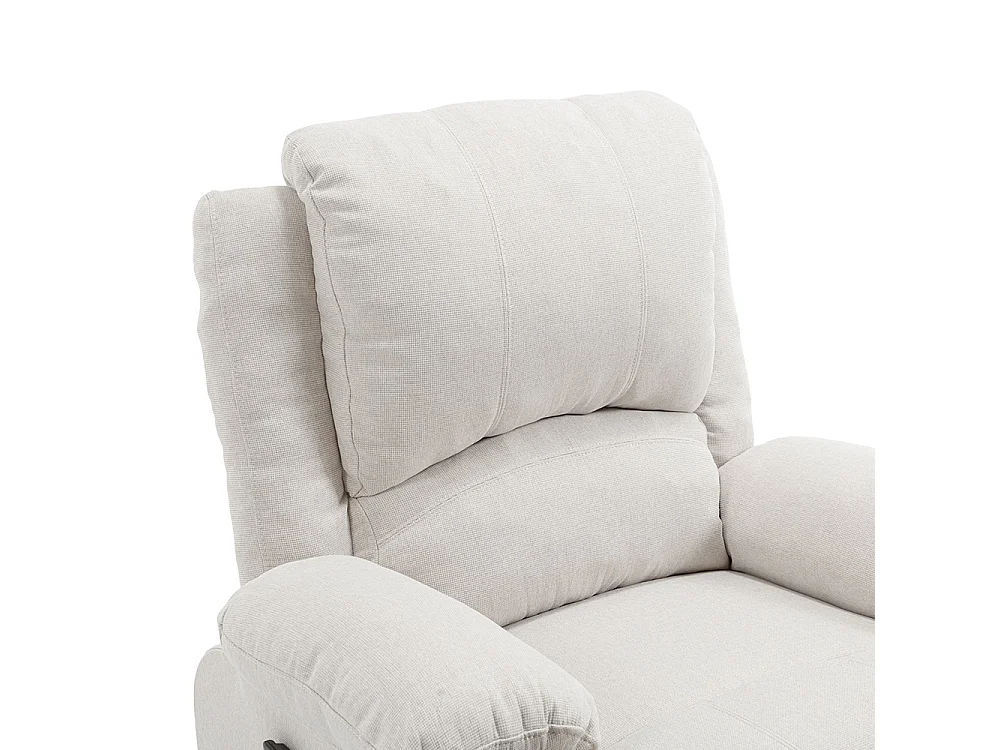 Oatmeal Chenille Power Lift Recliner Armchair with Massage & Heat