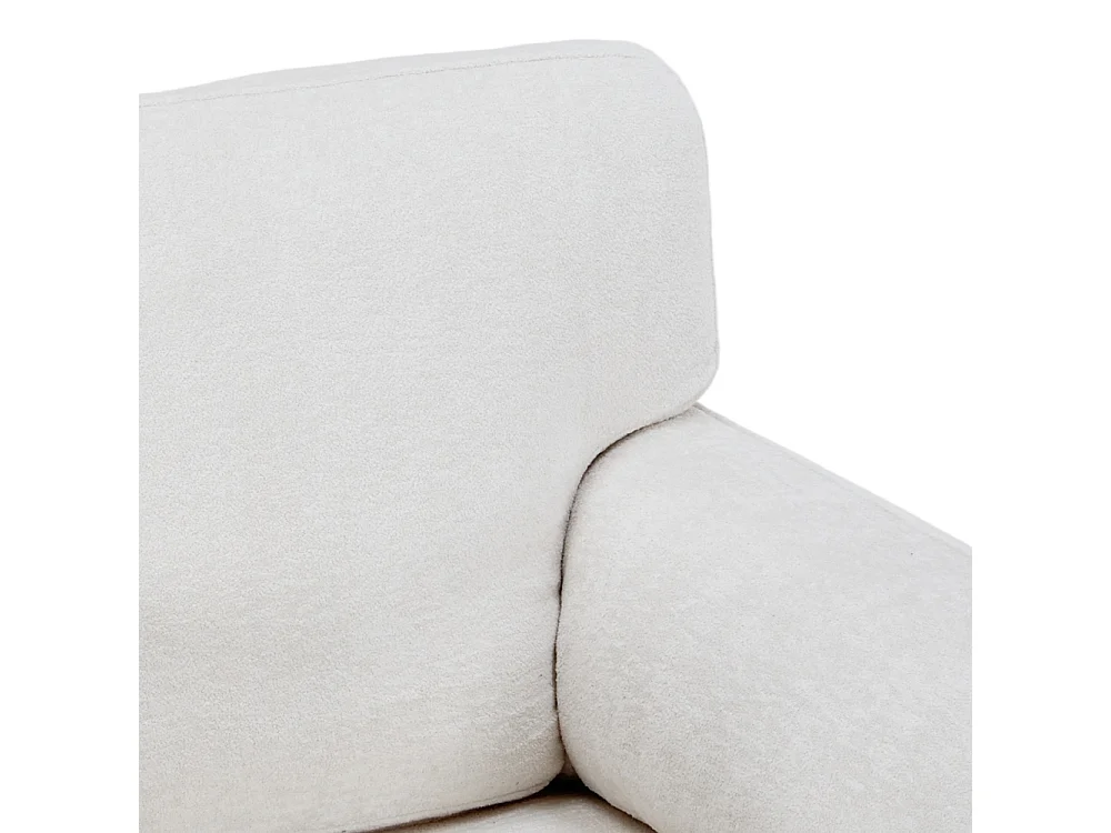 Modern Chenille Upholstered Sofa Chair with Footstool - White