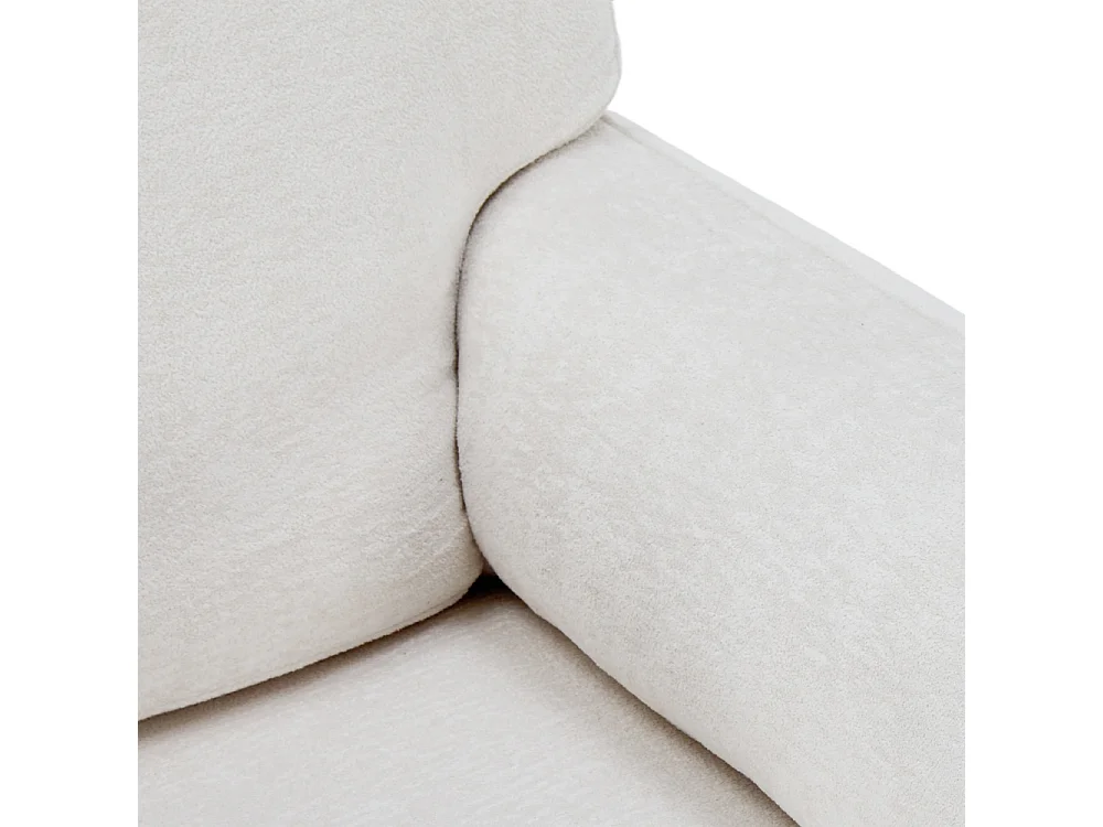 Modern Chenille Upholstered Sofa Chair with Footstool - White