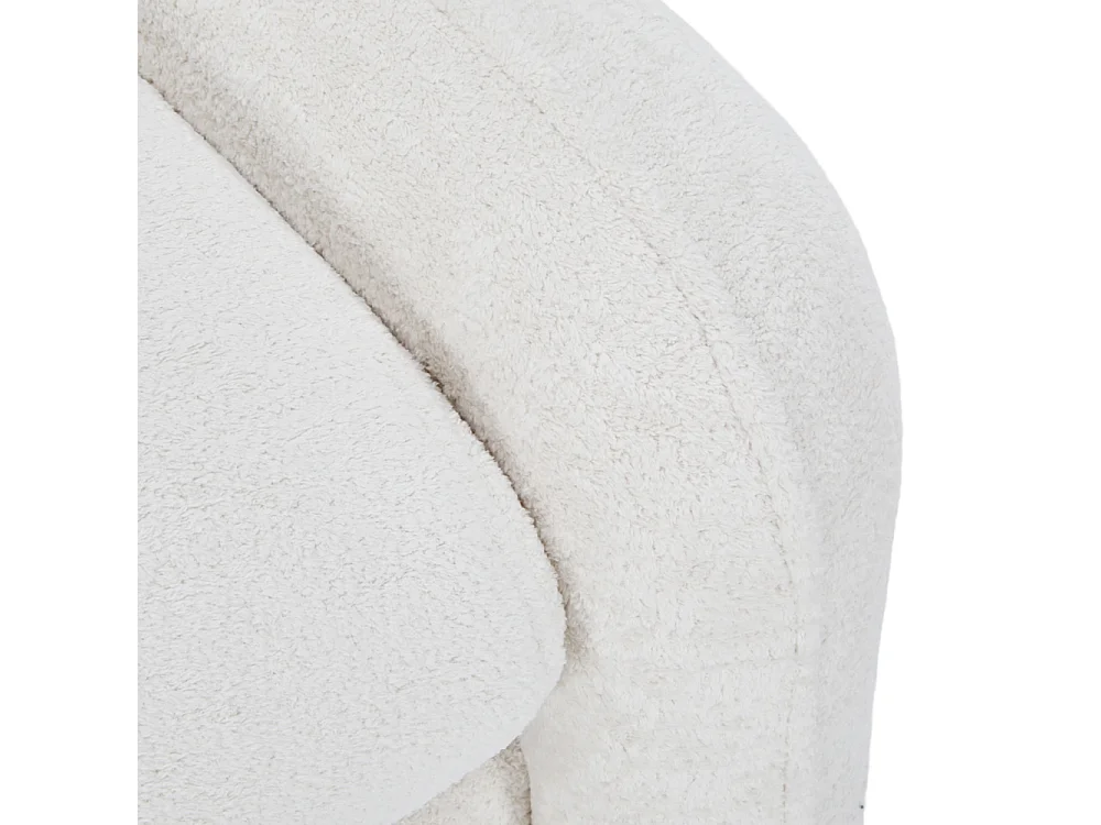 Modern Chenille Upholstered Sofa Chair with Footstool - White
