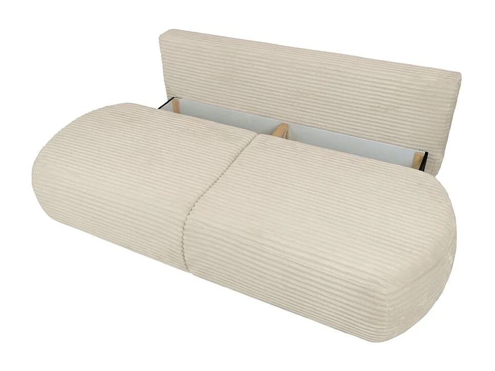 Canapé convertible 4 places en velours côtelé beige FABIO