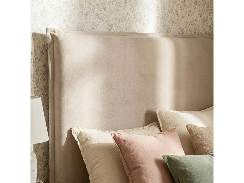 Gepolstertes Kopfteil beige 90/105cm