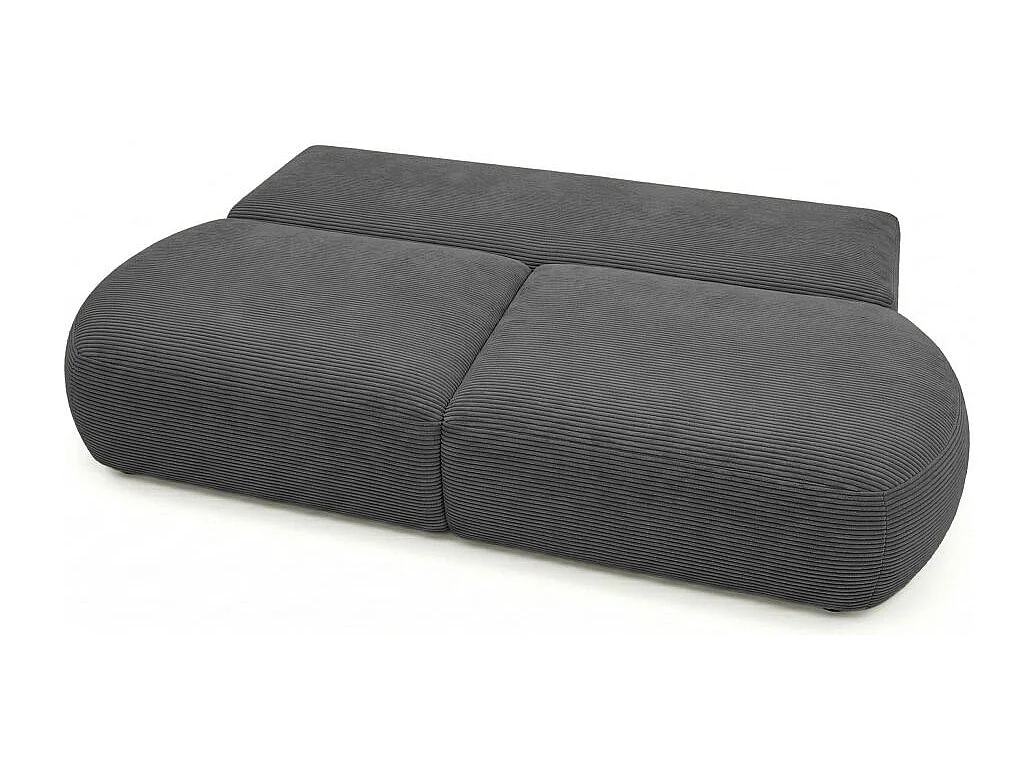 Canapé convertible 4 places en velours côtelé gris anthracite FABIO