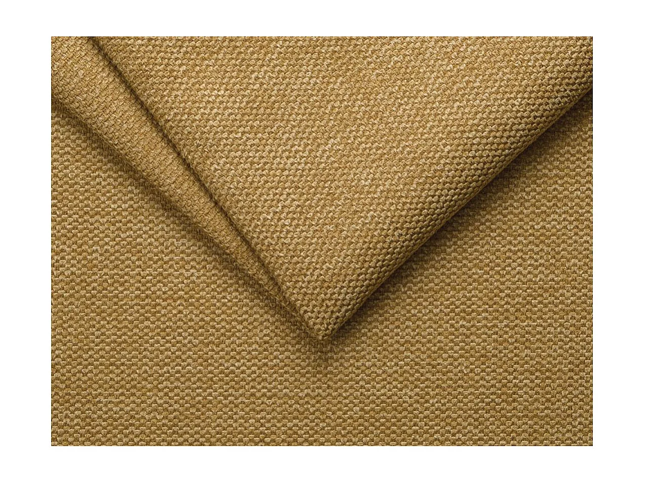 Canapé d'angle droit convertible 5 places en tissu texturé jaune FABIO