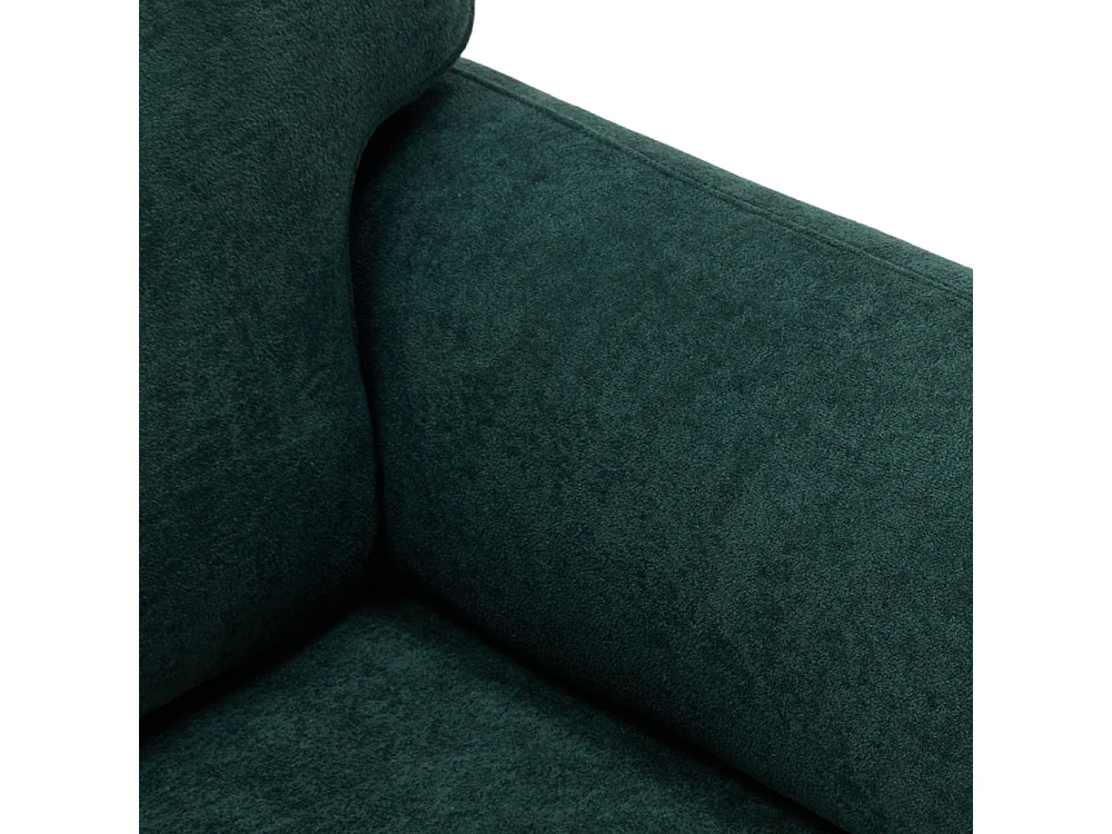 Modern Chenille Upholstered Sofa Chair with Footstool - Green