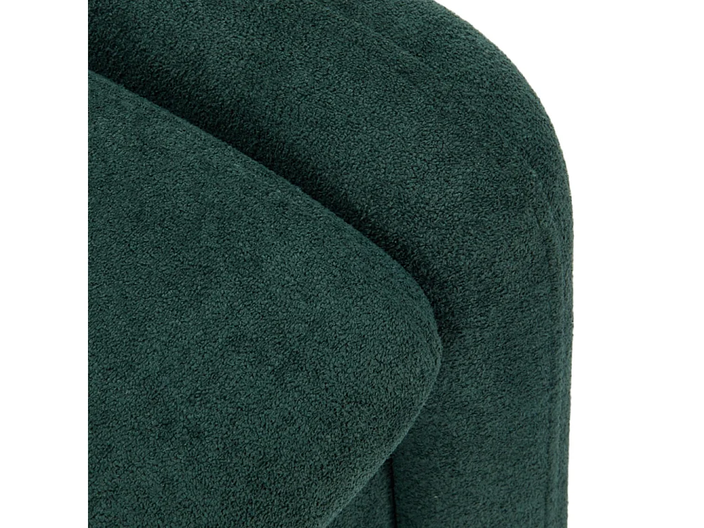 Modern Chenille Upholstered Sofa Chair with Footstool - Green