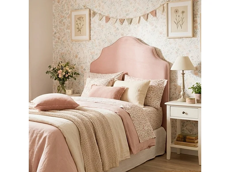 Gepolstertes Kopfteil rosa 90/105cm