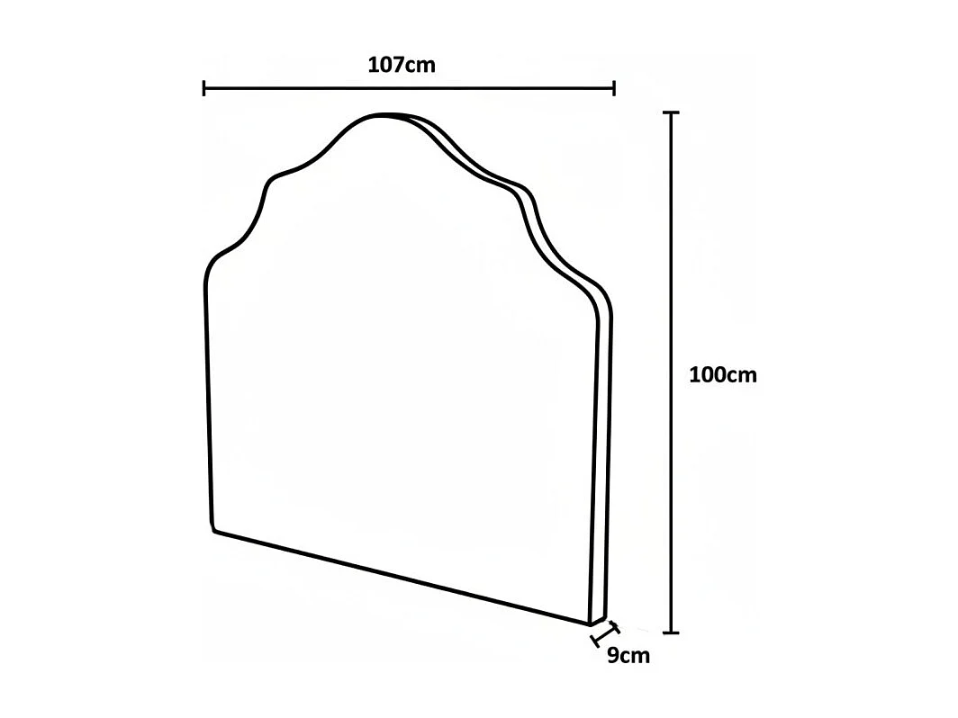 Gepolstertes Kopfteil rosa 90/105cm