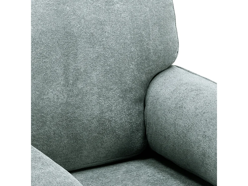 Modern Chenille Upholstered Sofa Chair with Footstool - Grey