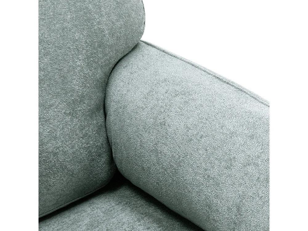 Modern Chenille Upholstered Sofa Chair with Footstool - Grey