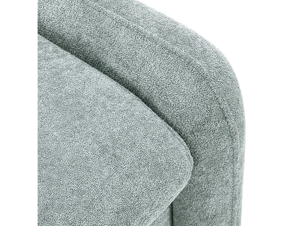 Modern Chenille Upholstered Sofa Chair with Footstool - Grey