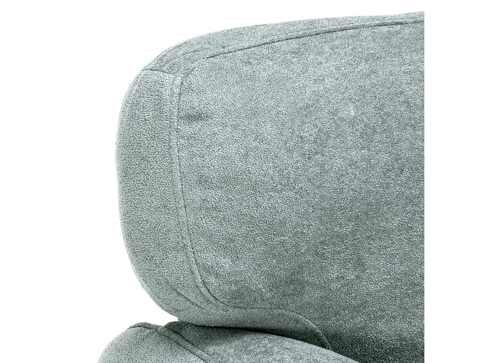 Modern Chenille Upholstered Sofa Chair with Footstool - Grey