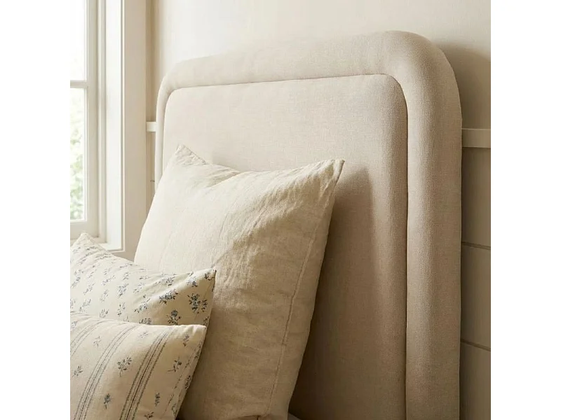 Lit rembourré avec rangement aggloméré beige 100x97x205cm