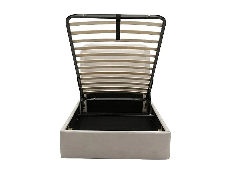 Lit rembourré avec rangement aggloméré beige 100x97x205cm