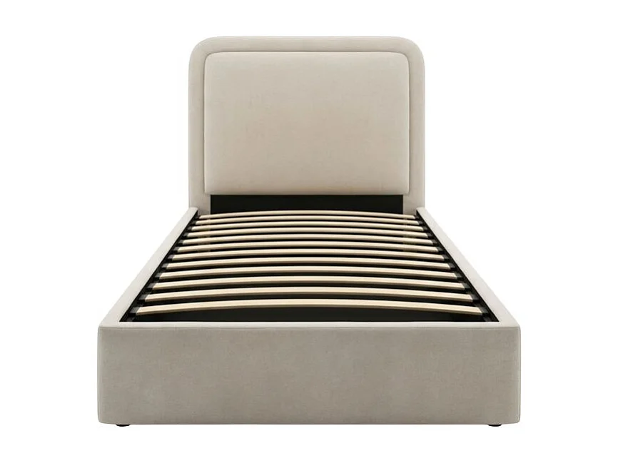 Lit rembourré avec rangement aggloméré beige 100x97x205cm