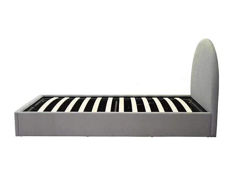 Lit tapissé avec rangement aggloméré gris 96x97x205cm