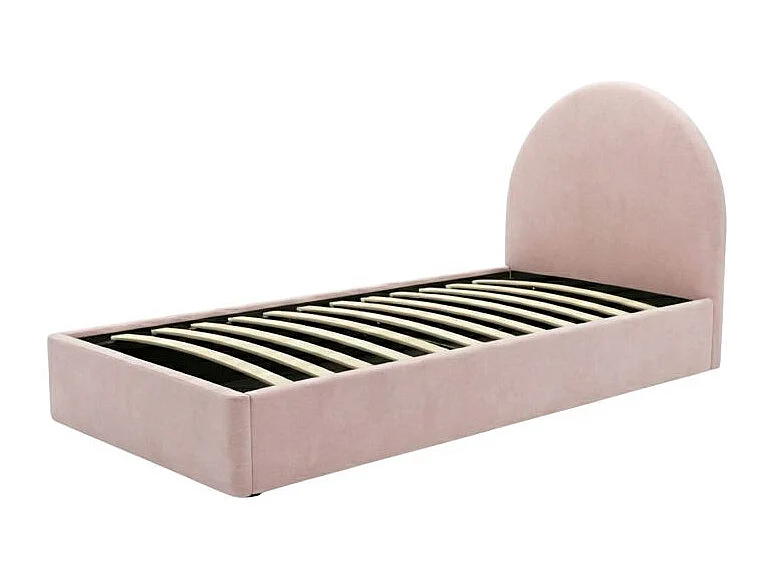 Lit tapissé avec rangement rose 90x190cm