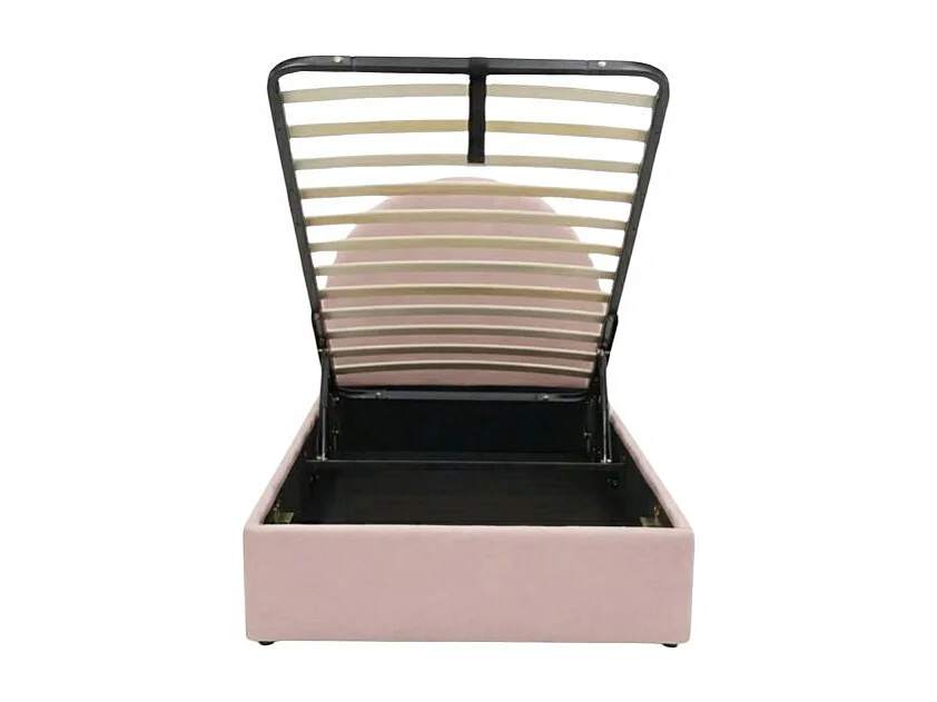 Lit tapissé avec rangement rose 90x190cm