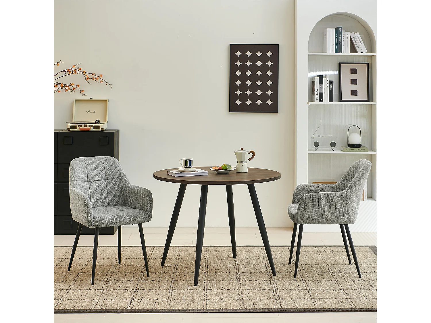 SONARA Dining Chair Set of 2, Water-Repellent  Plush Chenille Upholstered for Dining Room