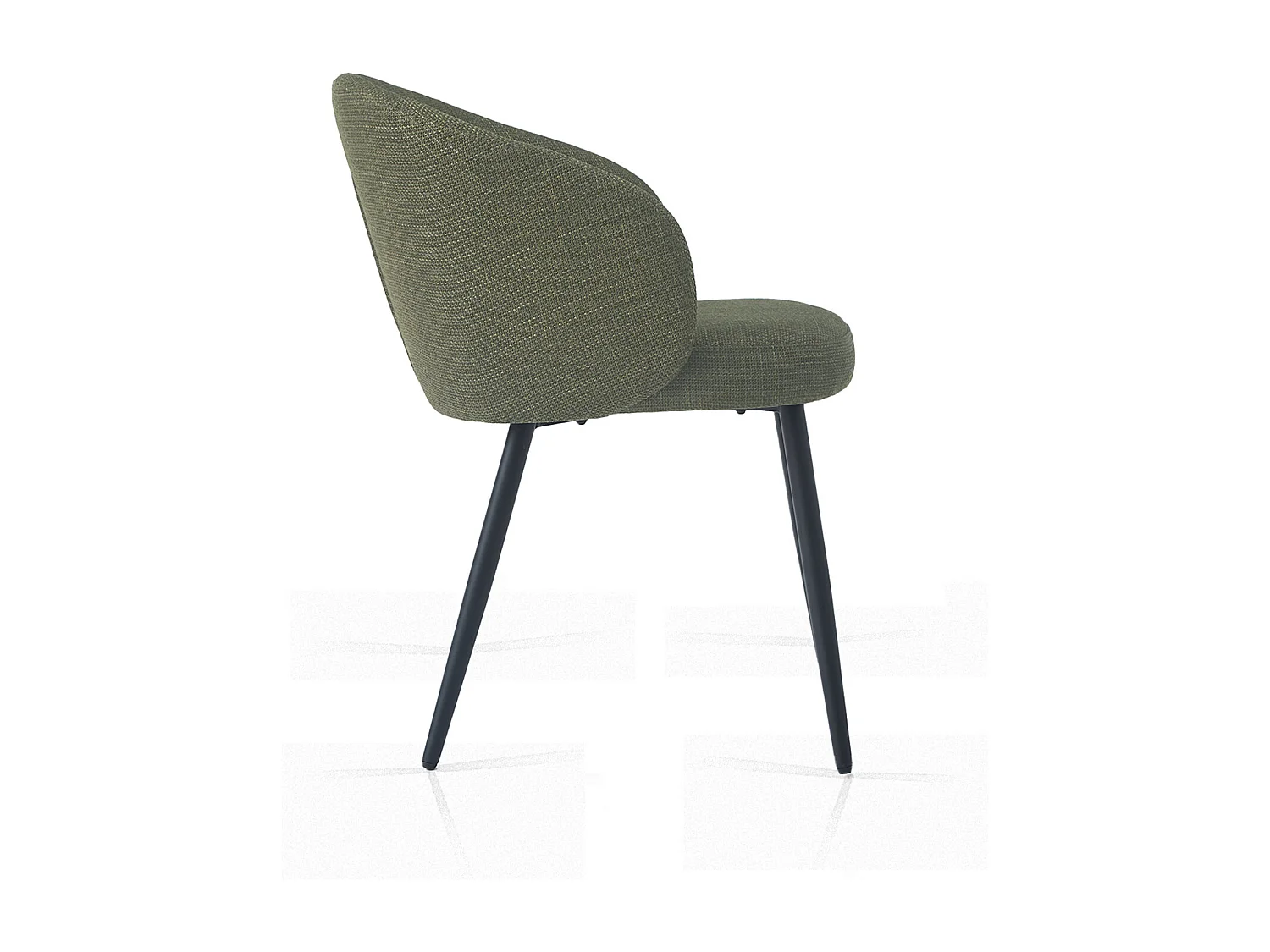 SONARA Modern Set of 2 Chunky Weave Fabric Ergonomic Dining Chairs with Arms