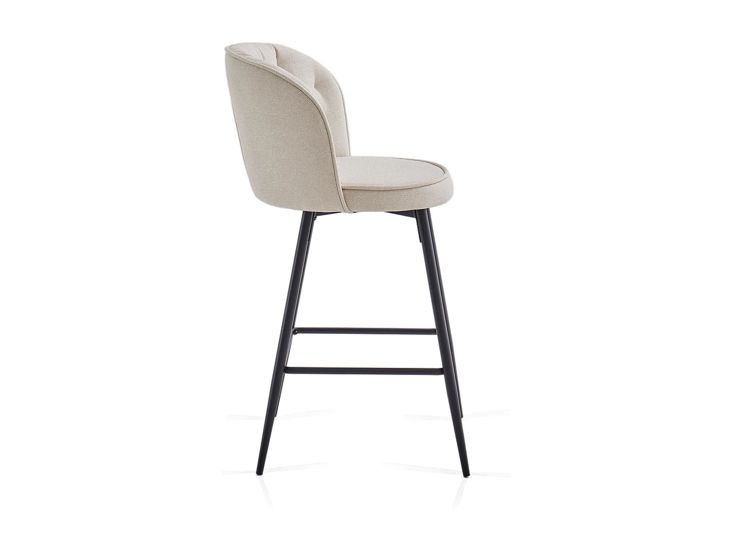 SONARA Set of 2 Blended Woven Fabric Counter Height Bar Stools with Backrest