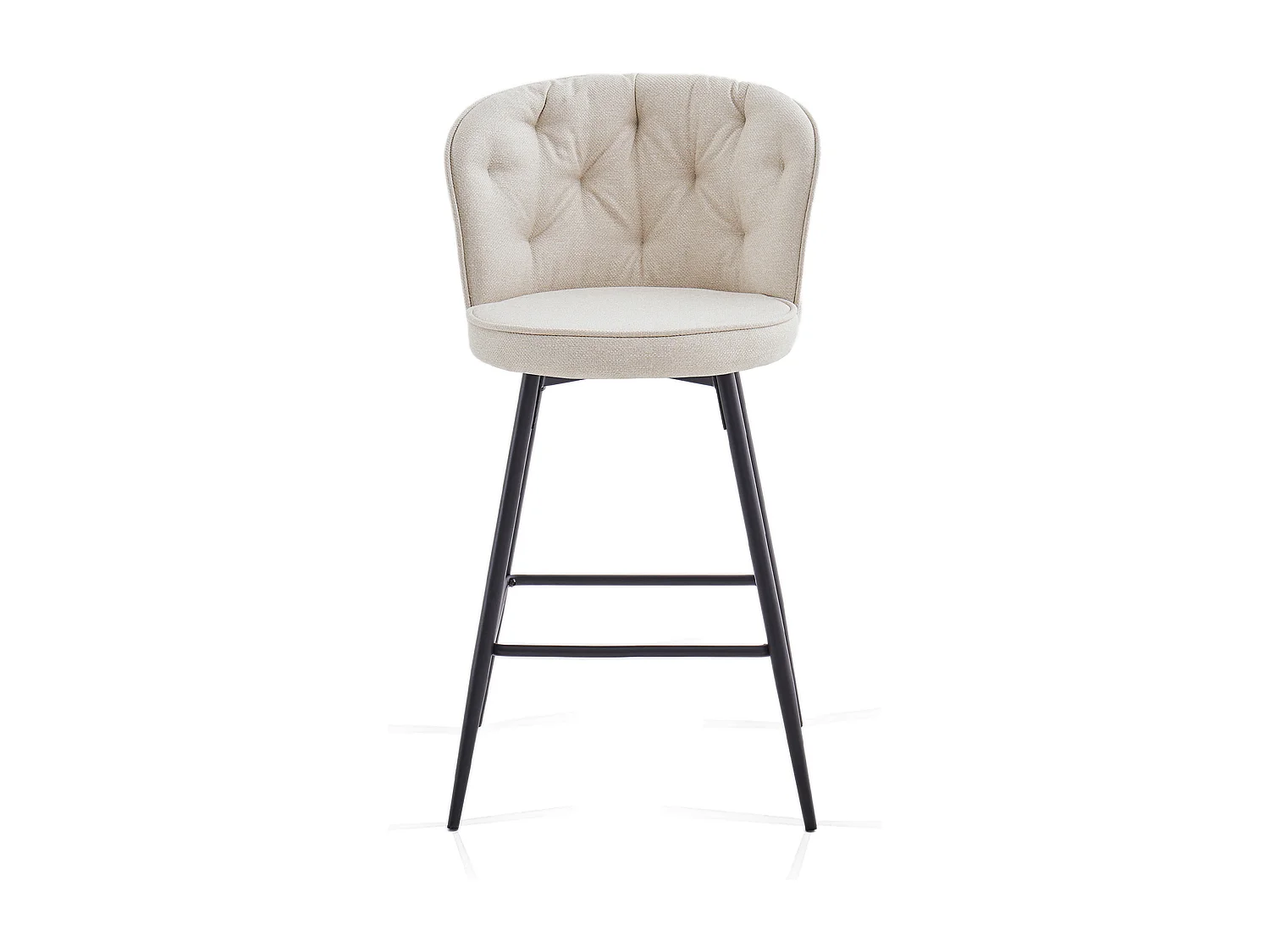 SONARA Set of 2 Blended Woven Fabric Counter Height Bar Stools with Backrest
