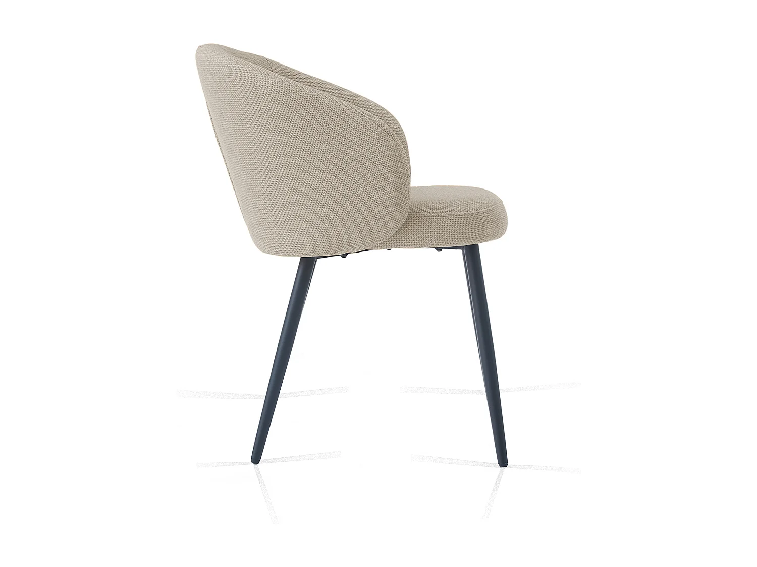 SONARA Modern Set of 2 Chunky Weave Fabric Ergonomic Dining Chairs with Arms