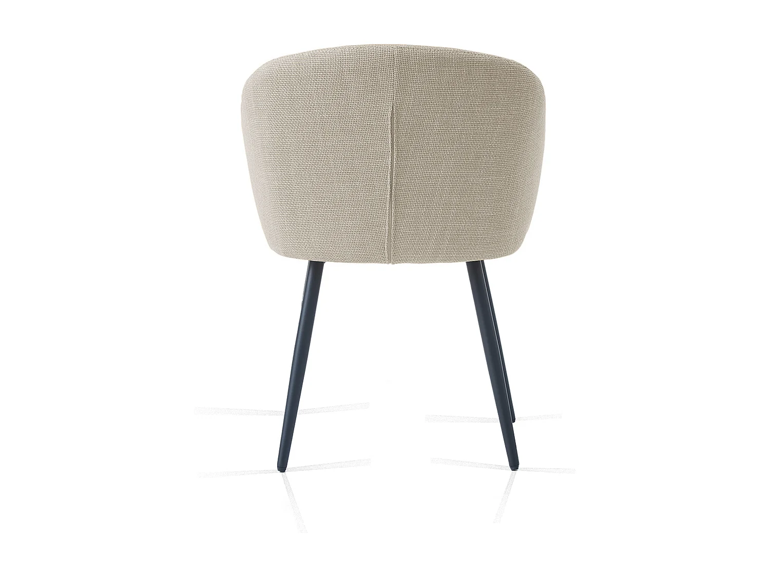 SONARA Modern Set of 2 Chunky Weave Fabric Ergonomic Dining Chairs with Arms