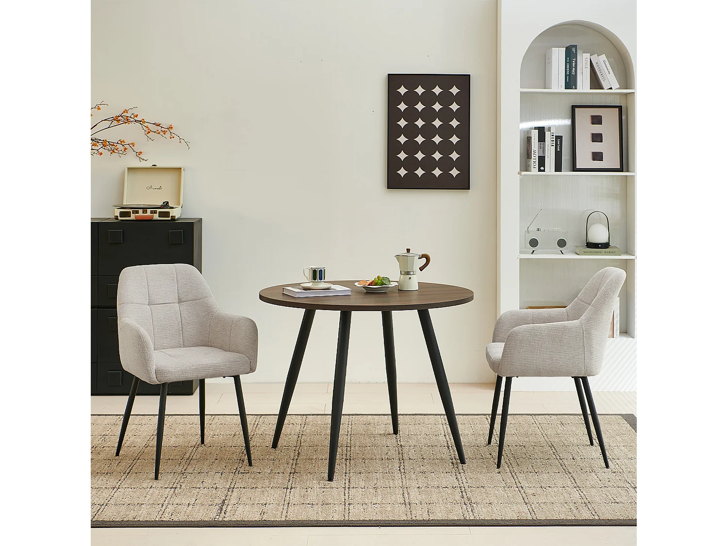 SONARA Dining Chair Set of 2, Water-Repellent  Plush Chenille Upholstered for Dining Room