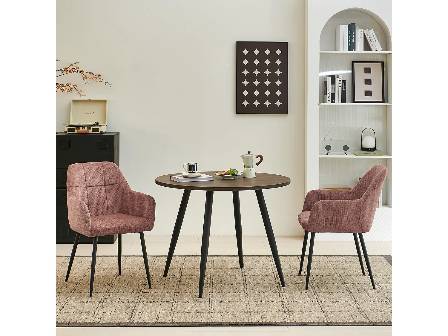 SONARA Dining Chair Set of 2, Water-Repellent  Plush Chenille Upholstered for Dining Room