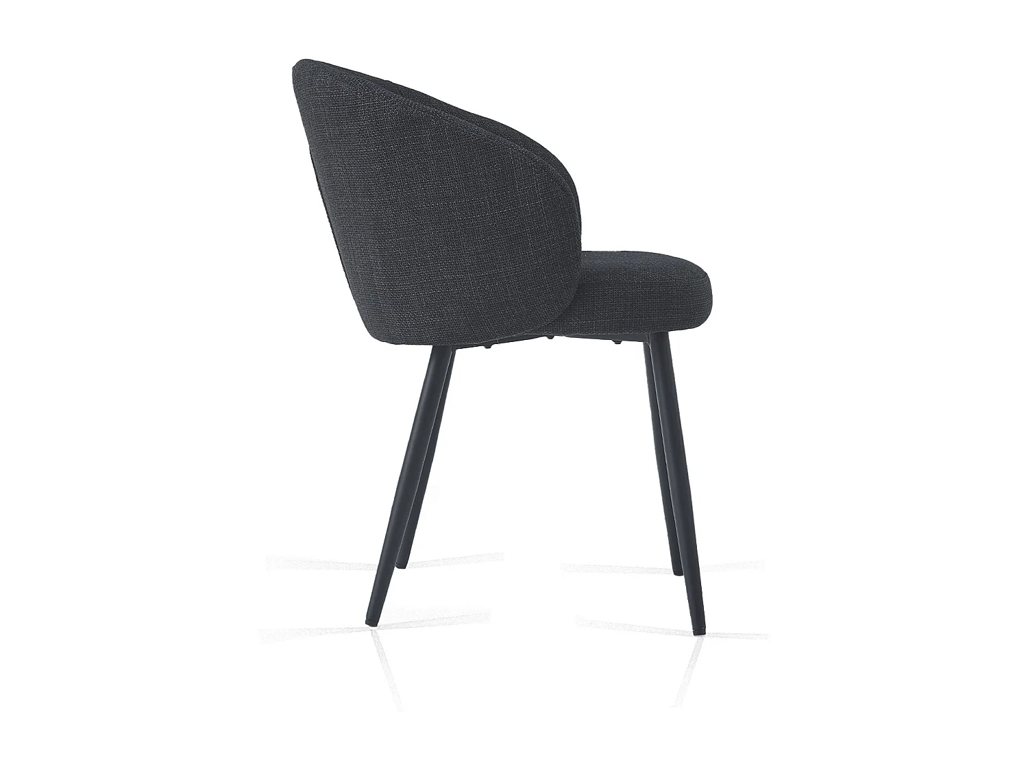 SONARA Modern Set of 2 Chunky Weave Fabric Ergonomic Dining Chairs with Arms