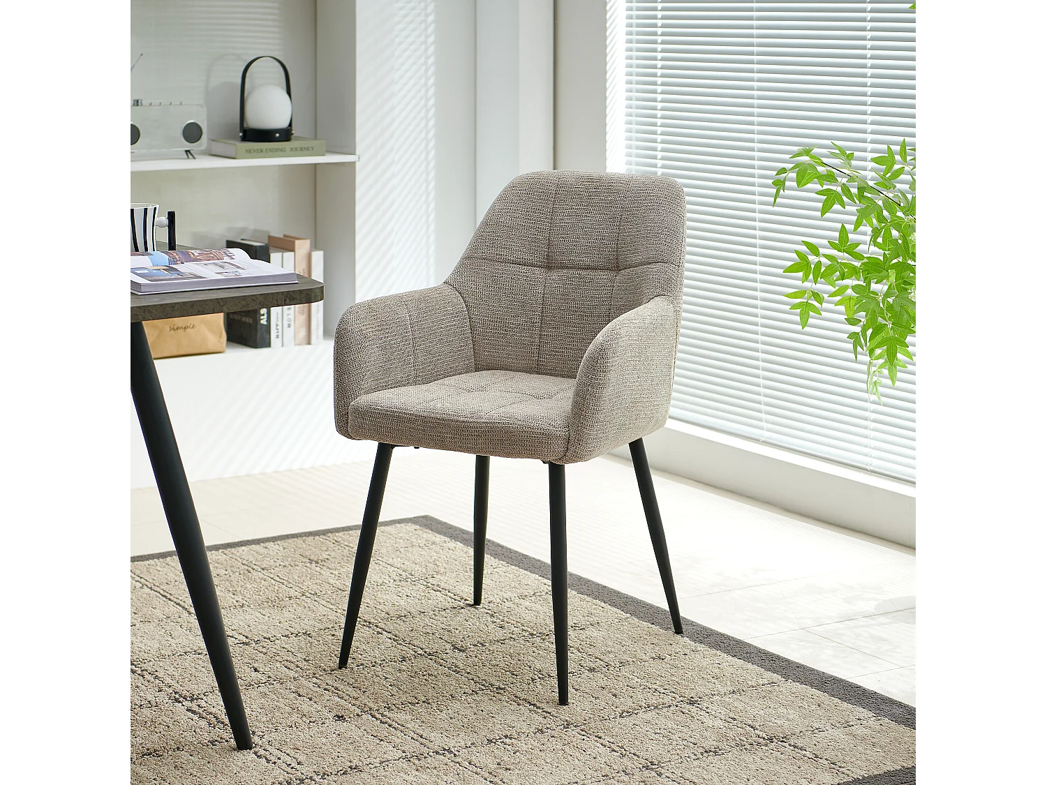 SONARA Dining Chair Set of 2, Water-Repellent  Plush Chenille Upholstered for Dining Room