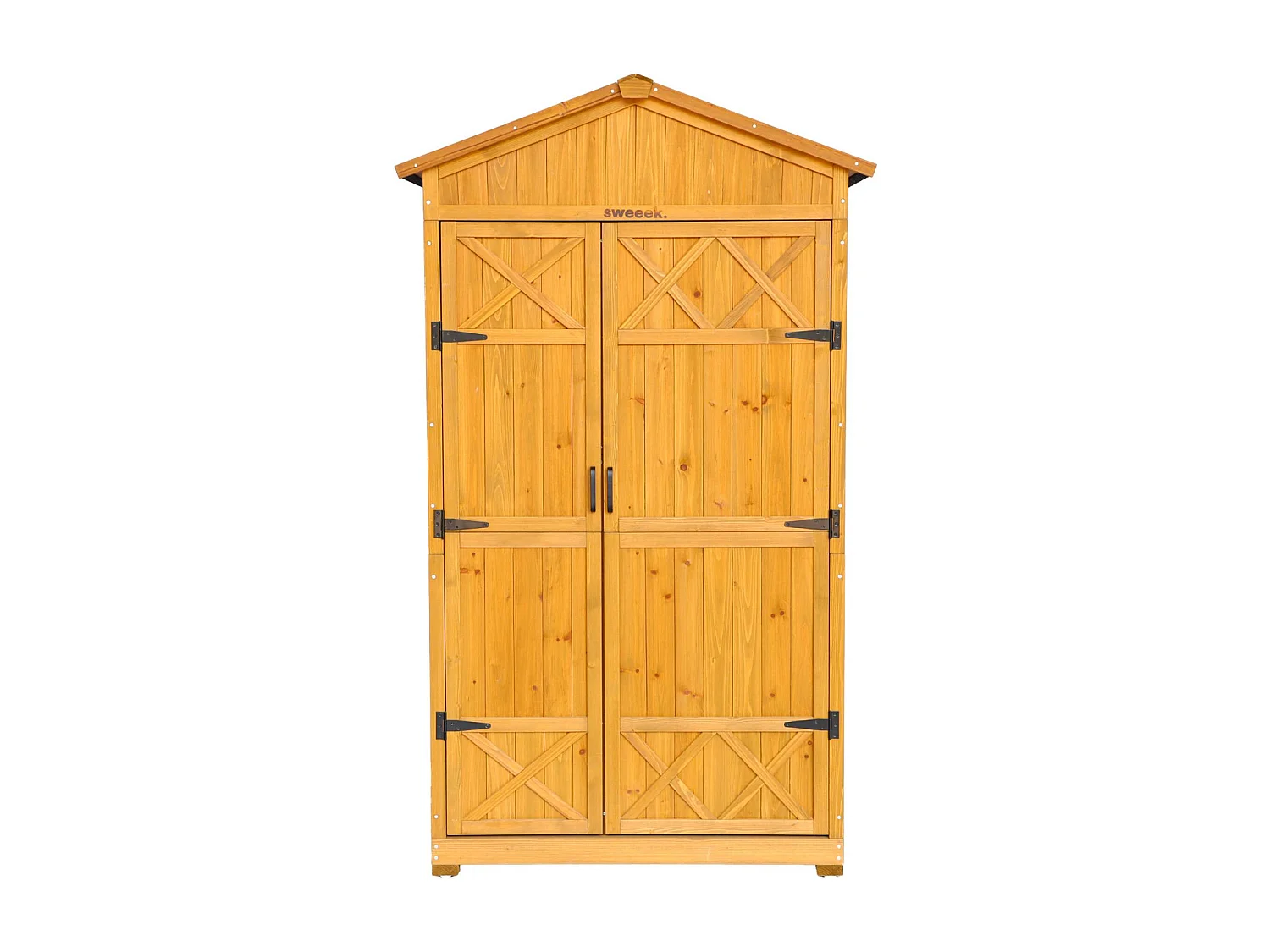 Abri de jardin 105 cm en bois. 6 espaces de rangement. L 105x P 55.5 x H 178.5cm