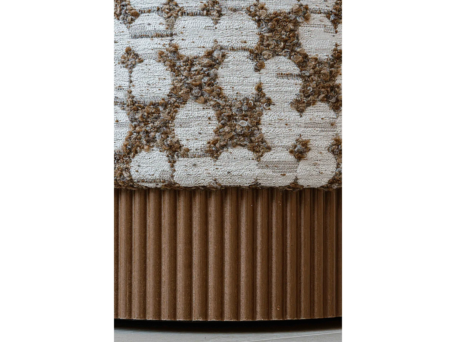 Pouf coffre 48 cm - Beige - Assise avec rangement - Indore Home
