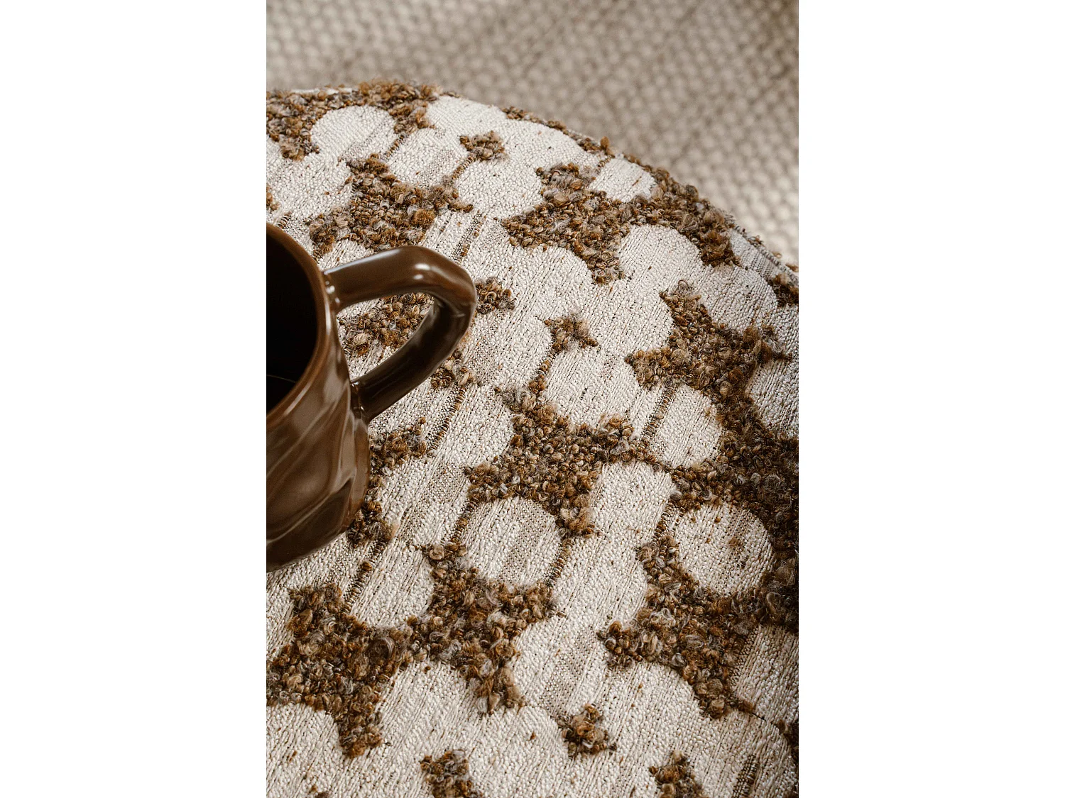 Pouf coffre 48 cm - Beige - Assise avec rangement - Indore Home