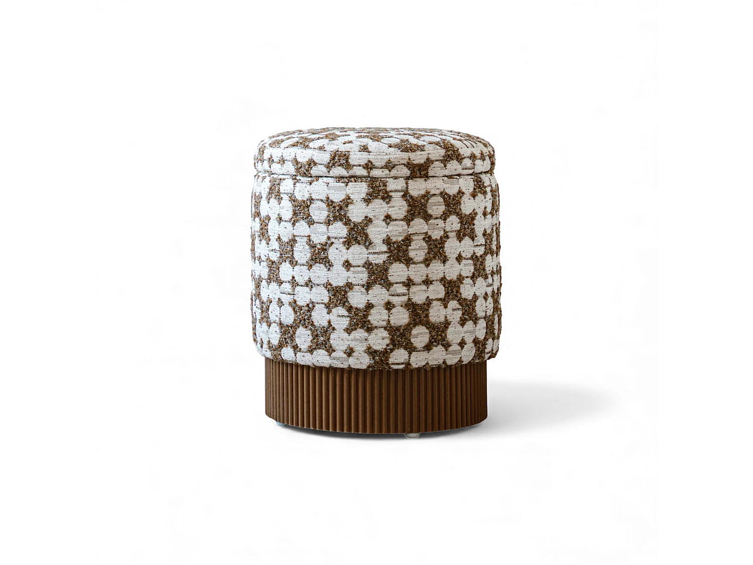 Pouf coffre 48 cm - Beige - Assise avec rangement - Indore Home